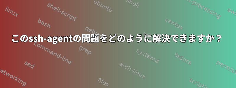 このssh-agentの問題をどのように解決できますか？