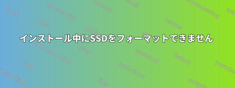 インストール中にSSDをフォーマットできません