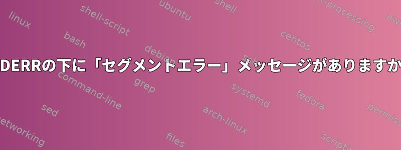 STDERRの下に「セグメントエラー」メッセージがありますか？