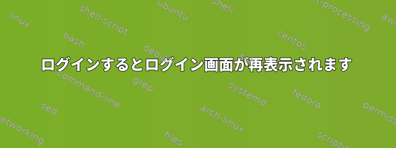 ログインするとログイン画面が再表示されます