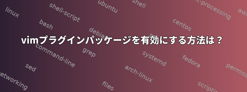 vimプラグインパッケージを有効にする方法は？