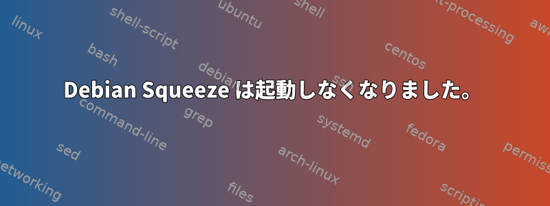 Debian Squeeze は起動しなくなりました。