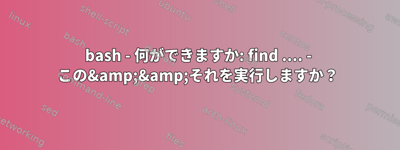 bash - 何ができますか: find .... - この&amp;&amp;それを実行しますか？