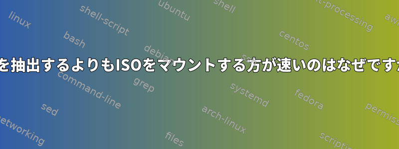 ISOを抽出するよりもISOをマウントする方が速いのはなぜですか？