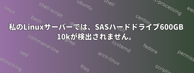 私のLinuxサーバーでは、SASハードドライブ600GB 10kが検出されません。