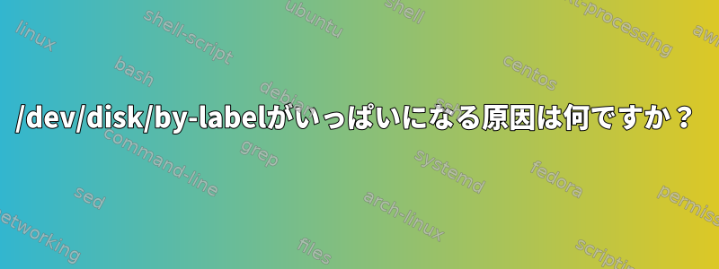 /dev/disk/by-labelがいっぱいになる原因は何ですか？