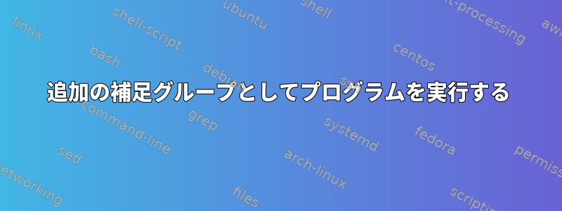 追加の補足グループとしてプログラムを実行する