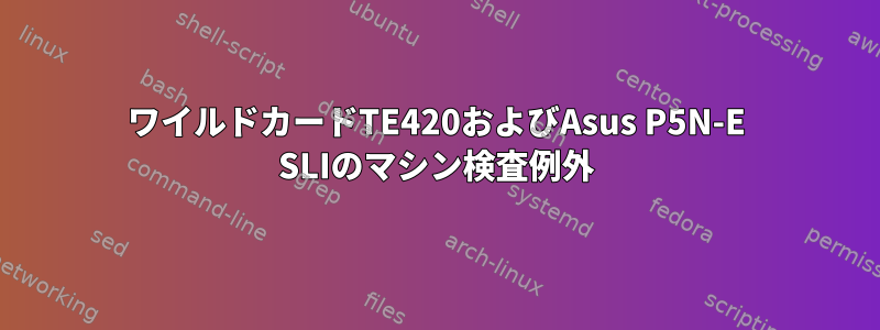 ワイルドカードTE420およびAsus P5N-E SLIのマシン検査例外