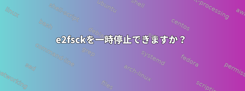 e2fsckを一時停止できますか？