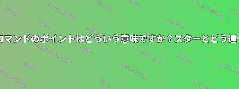 bashコマンドのポイントはどういう意味ですか？スターとどう違うの？