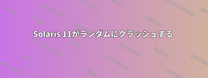 Solaris 11がランダムにクラッシュする