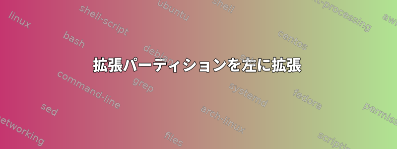 拡張パーティションを左に拡張