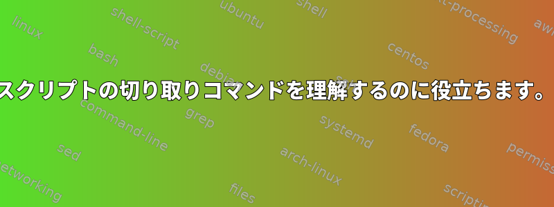 スクリプトの切り取りコマンドを理解するのに役立ちます。