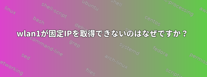 wlan1が固定IPを取得できないのはなぜですか？