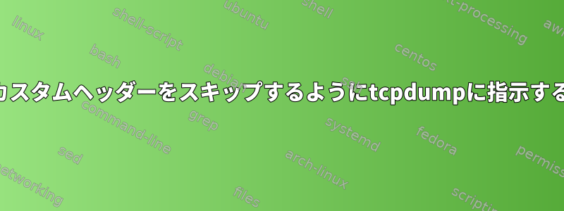 カスタムヘッダーをスキップするようにtcpdumpに指示する