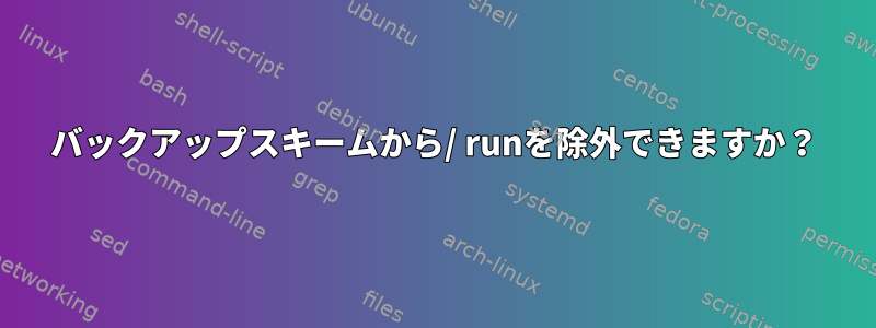 バックアップスキームから/ runを除外できますか？