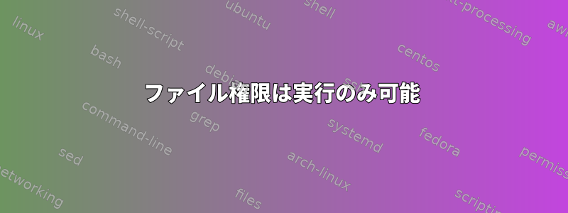 ファイル権限は実行のみ可能