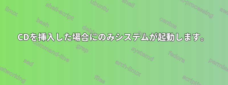 CDを挿入した場合にのみシステムが起動します。