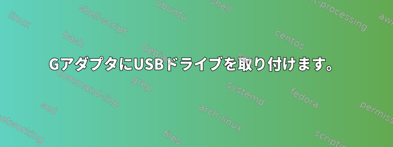 3GアダプタにUSBドライブを取り付けます。