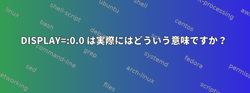 DISPLAY=:0.0 は実際にはどういう意味ですか？