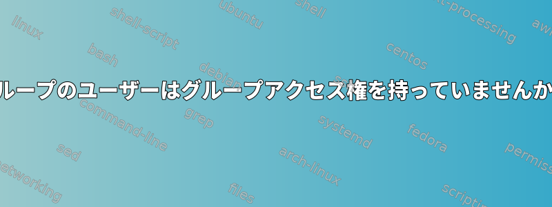 グループのユーザーはグループアクセス権を持っていませんか？