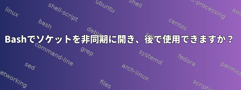 Bashでソケットを非同期に開き、後で使用できますか？