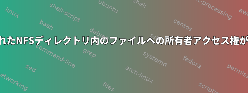 マウントされたNFSディレクトリ内のファイルへの所有者アクセス権があります。