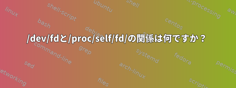 /dev/fdと/proc/self/fd/の関係は何ですか？