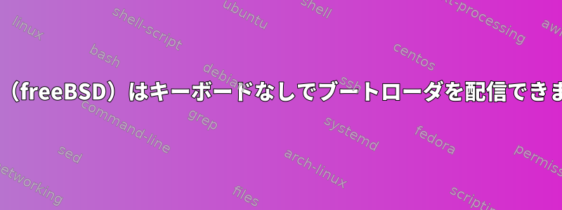 Nas4free（freeBSD）はキーボードなしでブートローダを配信できませんか？