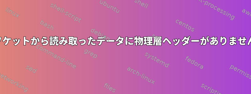 生のソケットから読み取ったデータに物理層ヘッダーがありませんか？