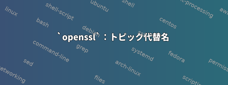 `openssl`：トピック代替名