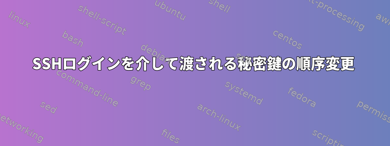 SSHログインを介して渡される秘密鍵の順序変更