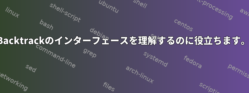 Backtrackのインターフェースを理解するのに役立ちます。