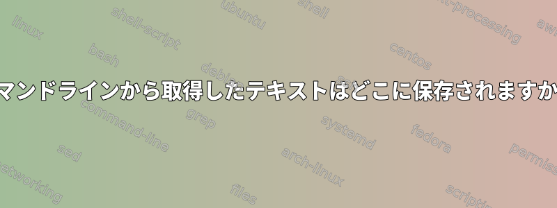 コマンドラインから取得したテキストはどこに保存されますか？