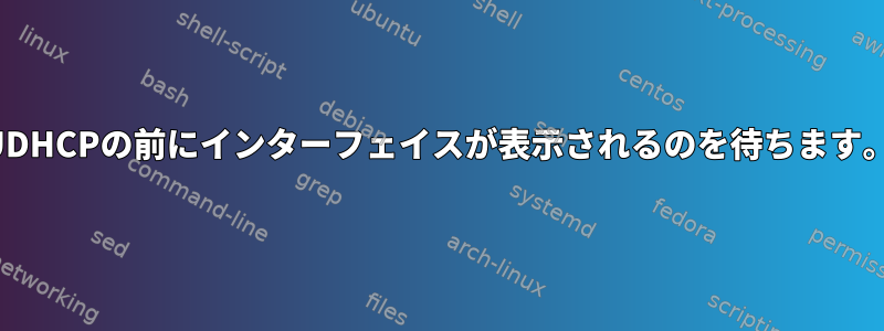 UDHCPの前にインターフェイスが表示されるのを待ちます。