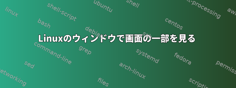 Linuxのウィンドウで画面の一部を見る