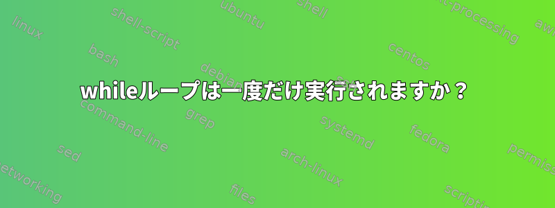 whileループは一度だけ実行されますか？