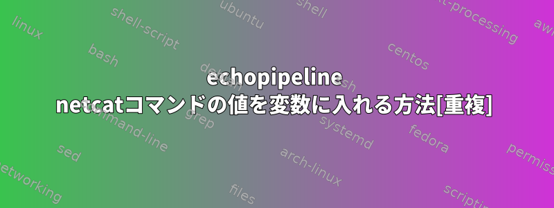 echopipeline netcatコマンドの値を変数に入れる方法[重複]