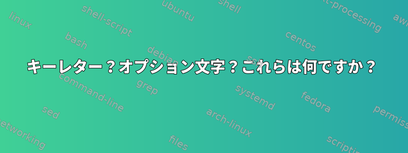 キーレター？オプション文字？これらは何ですか？