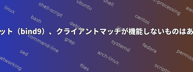 DNSスプリット（bind9）、クライアントマッチが機能しないものはありますか？