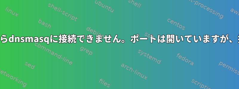 ローカルコンピュータからdnsmasqに接続できません。ポートは開いていますが、接続が拒否されました。