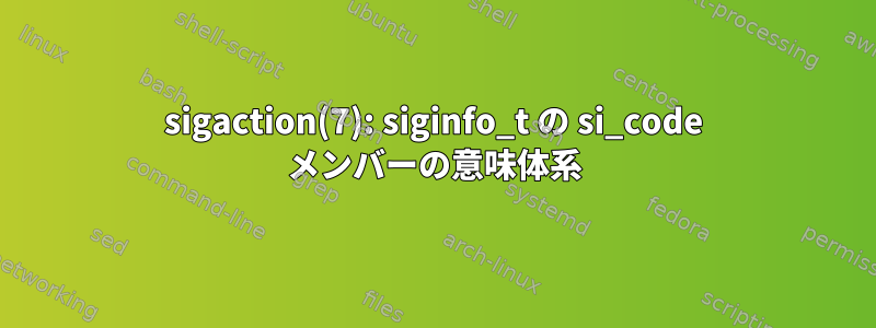 sigaction(7): siginfo_t の si_code メンバーの意味体系