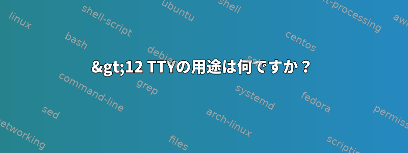 &gt;12 TTYの用途は何ですか？