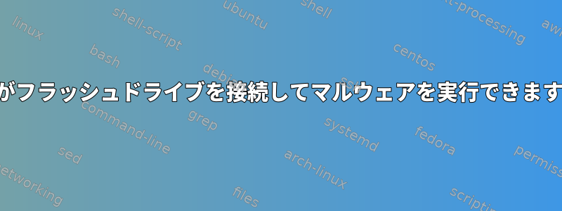 誰かがフラッシュドライブを接続してマルウェアを実行できますか？