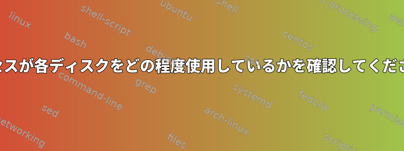 プロセスが各ディスクをどの程度使用しているかを確認してください。