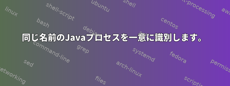 同じ名前のJavaプロセスを一意に識別します。