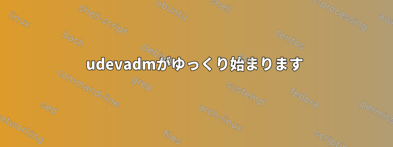 udevadmがゆっくり始まります