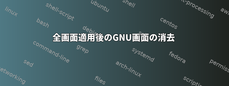 全画面適用後のGNU画面の消去