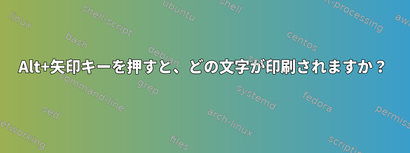 Alt+矢印キーを押すと、どの文字が印刷されますか？