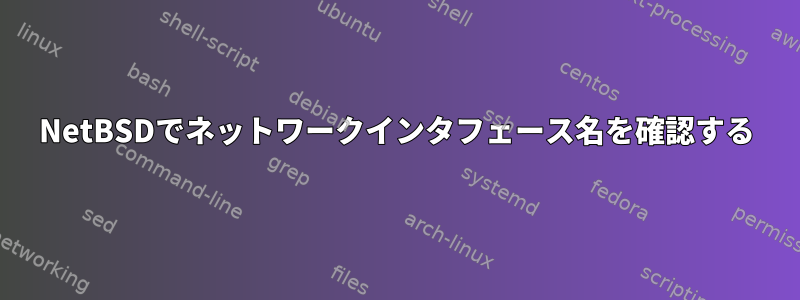 NetBSDでネットワークインタフェース名を確認する